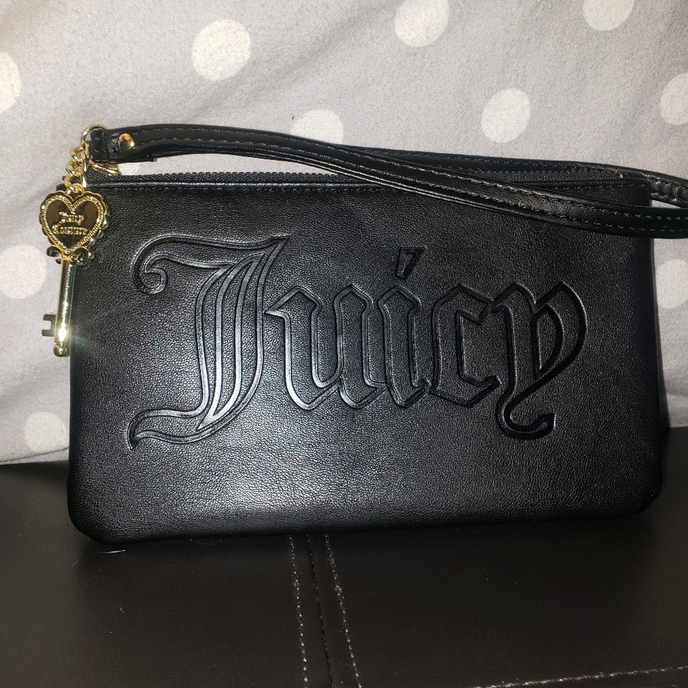 Black Juicy Couture Wristlet w/ cute key zipper